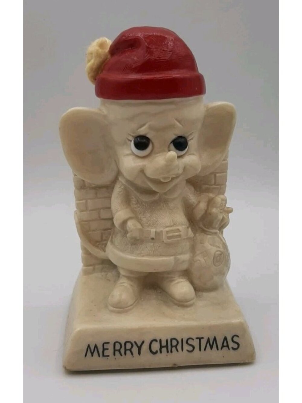 Vintage 1969 Russ Berrie and Wallace Berrie Merry Christmas Mouse Figure